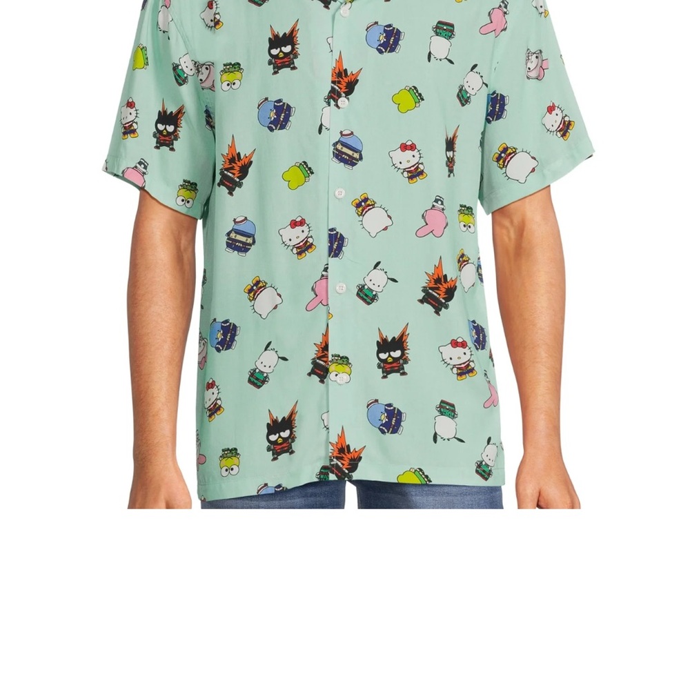 My Hero Academia X hello kitty & friends mens causal button down